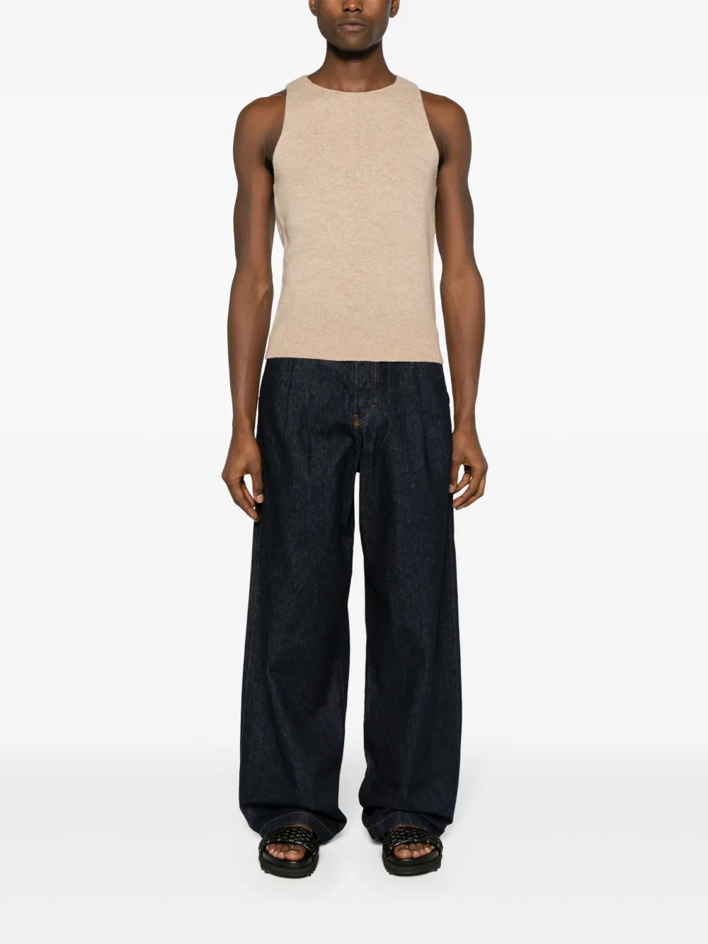 DRIES VAN NOTEN merino wool top - Beige