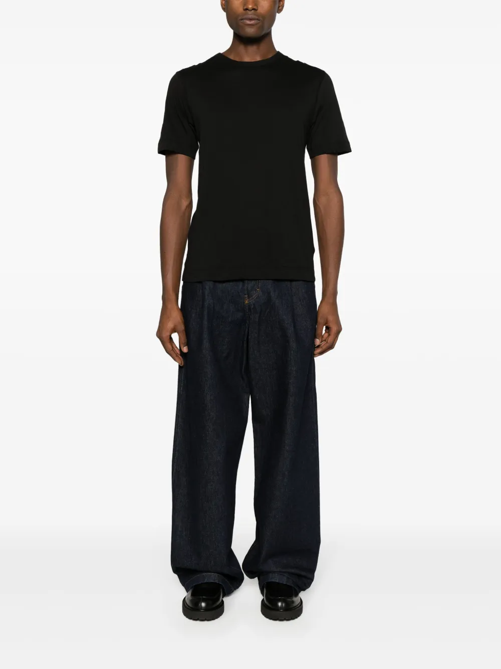 DRIES VAN NOTEN high-rise wide-leg cotton jeans - Blauw