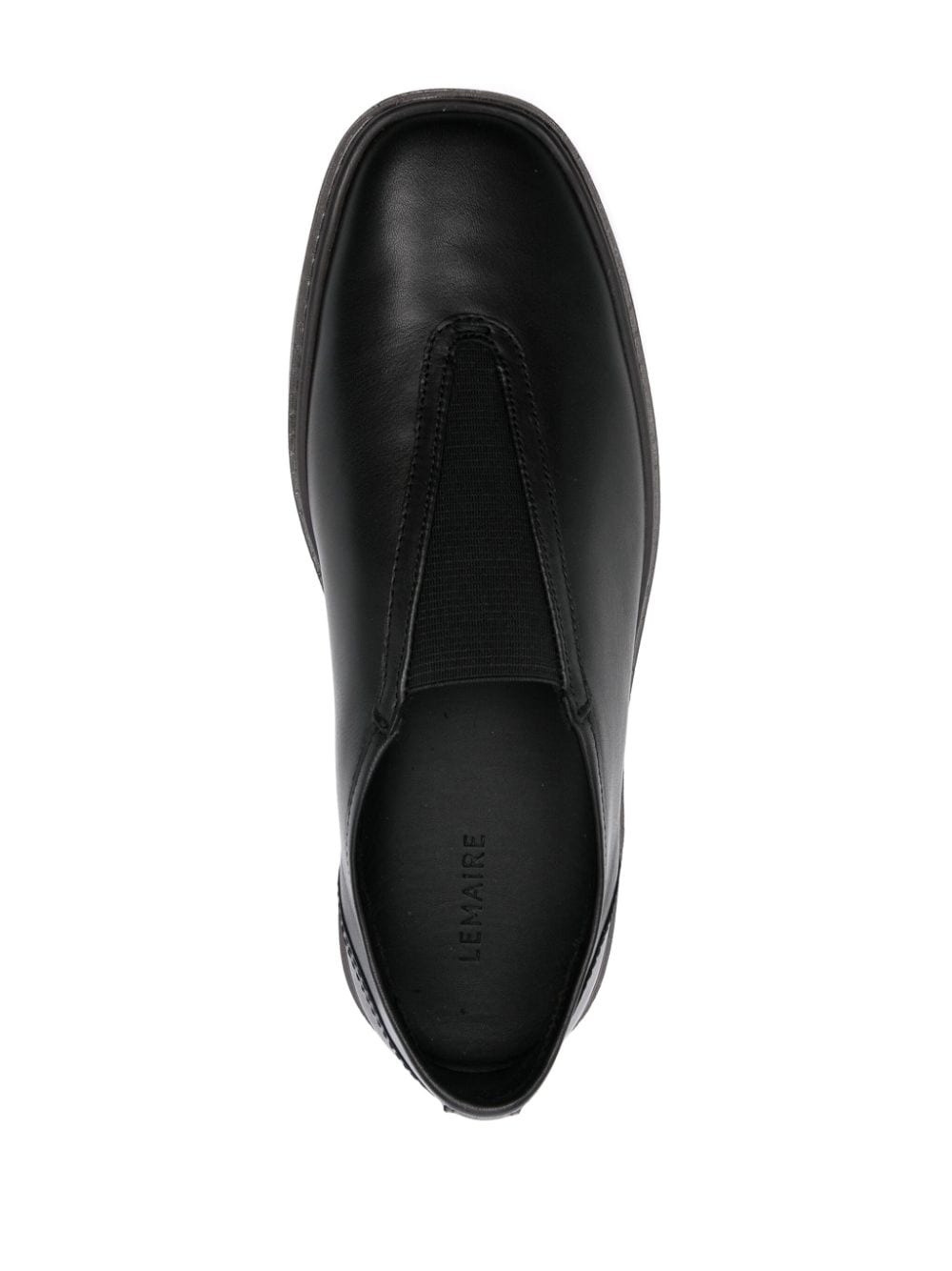 Shop Lemaire Slip-on Leather Sneakers In Black