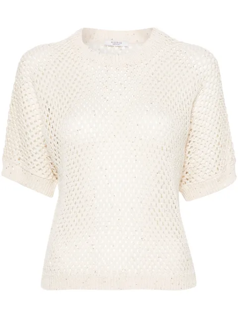 Peserico sequinned open-knit jumper