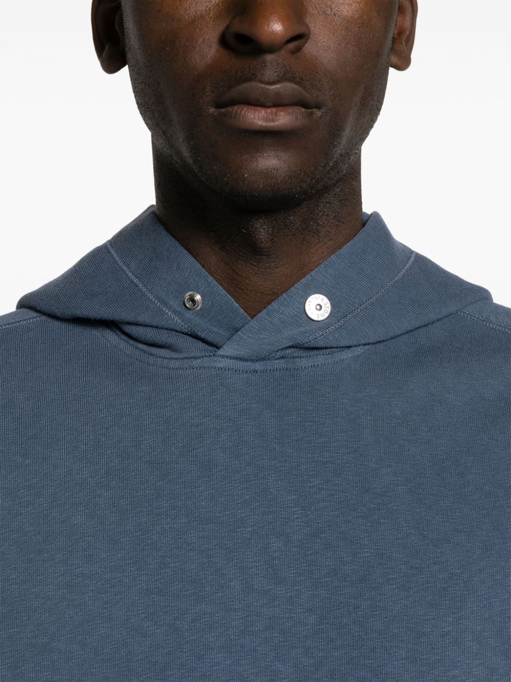 Shop Stone Island Compass-badge Cotton Hoodie In Blue