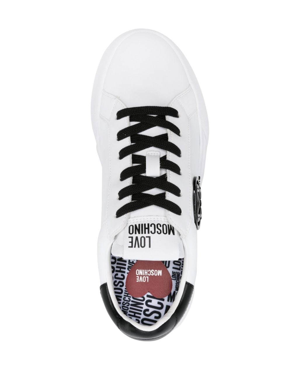 Shop Love Moschino Logo-plaque Platform Sneakers In White