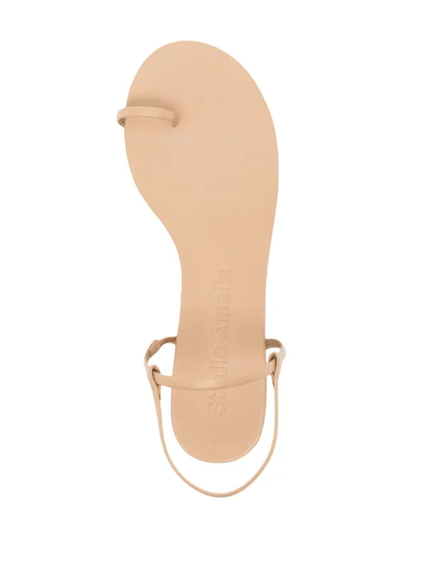 Studio Amelia Edith Flat Leather Sandals | Neutrals | FARFETCH