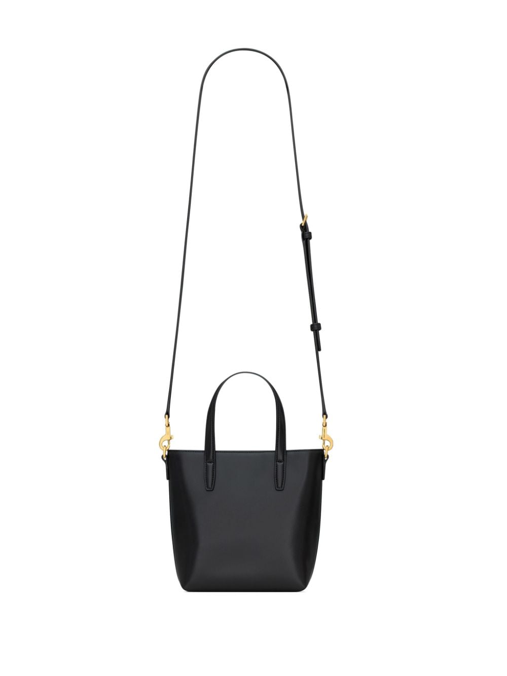 Shop Saint Laurent Mini Shopping Leather Tote Bag In Black