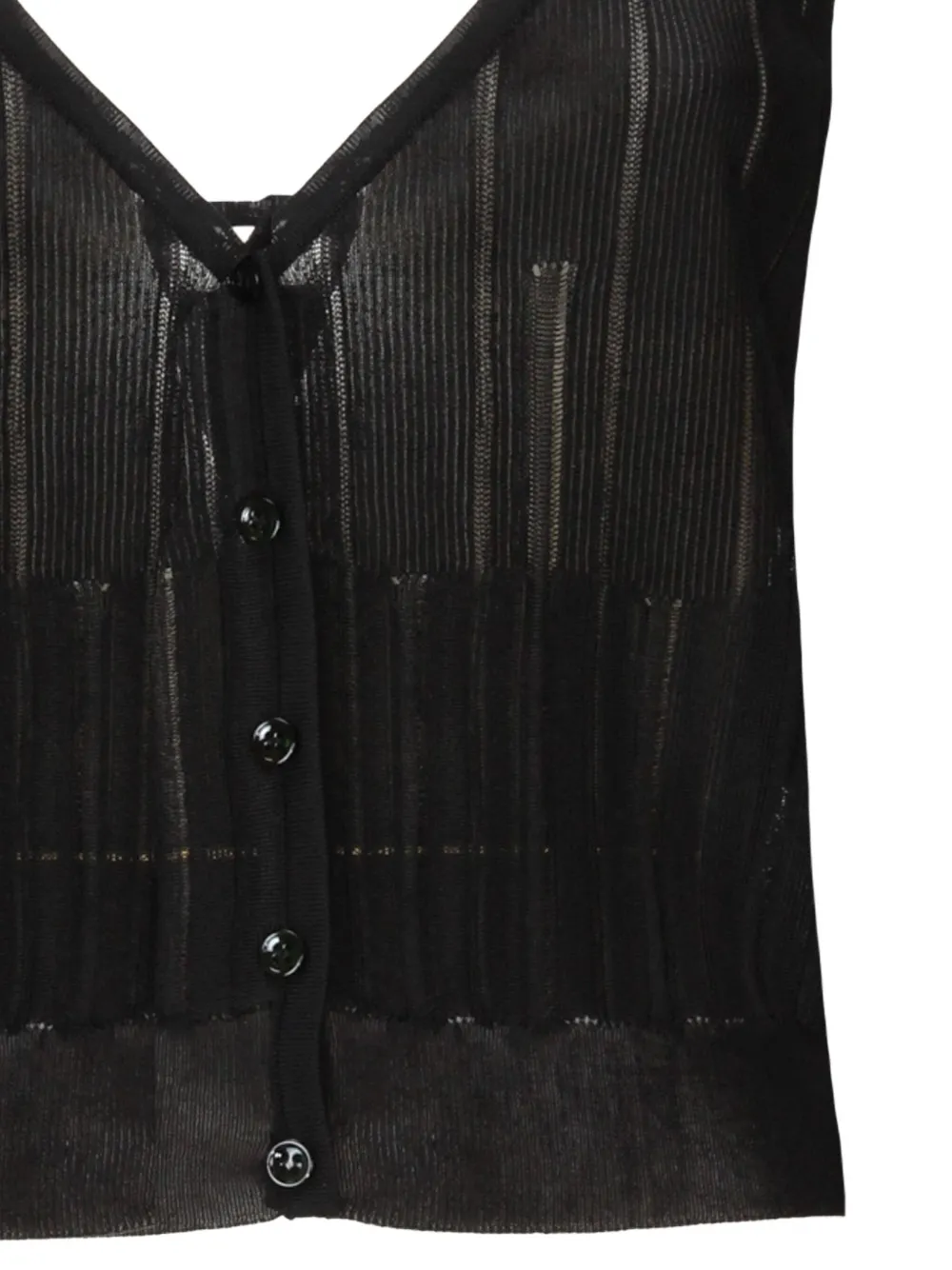 Saint Laurent Gestreepte tanktop Zwart