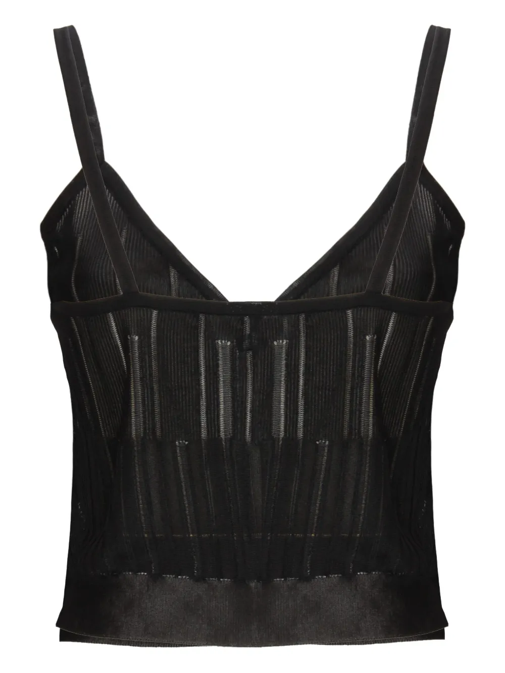 Saint Laurent Gestreepte tanktop Zwart