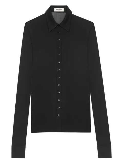 Saint Laurent spread-collar long-sleeve shirt