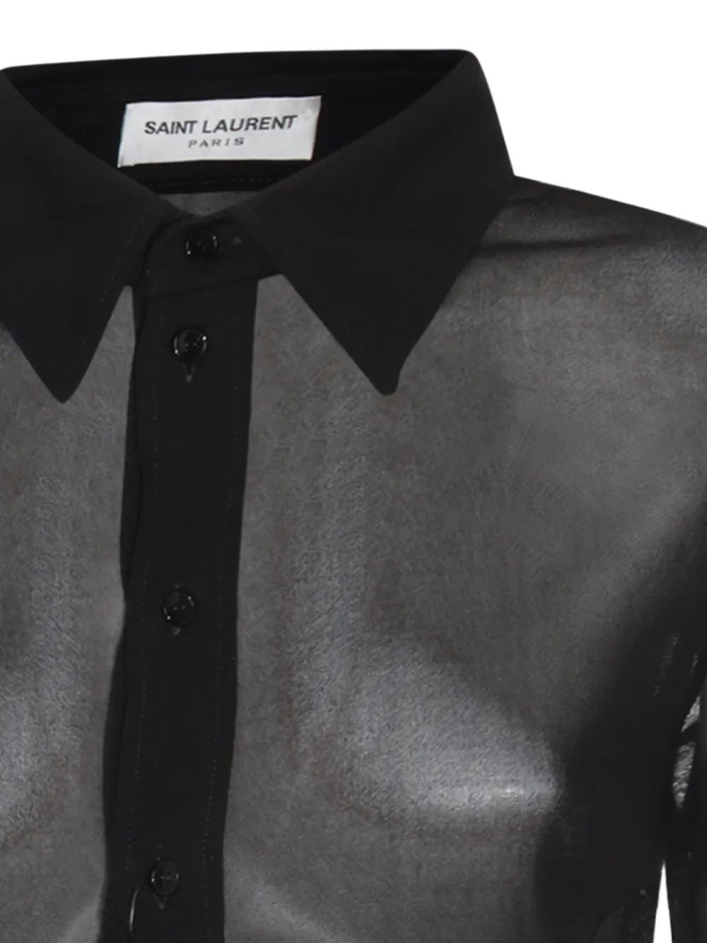 Saint Laurent Overhemd met gespreide kraag Zwart
