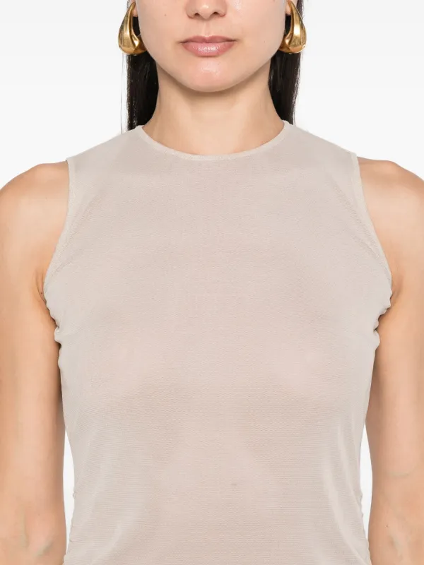 Saint Laurent Ruched Mini Dress | Neutrals | FARFETCH
