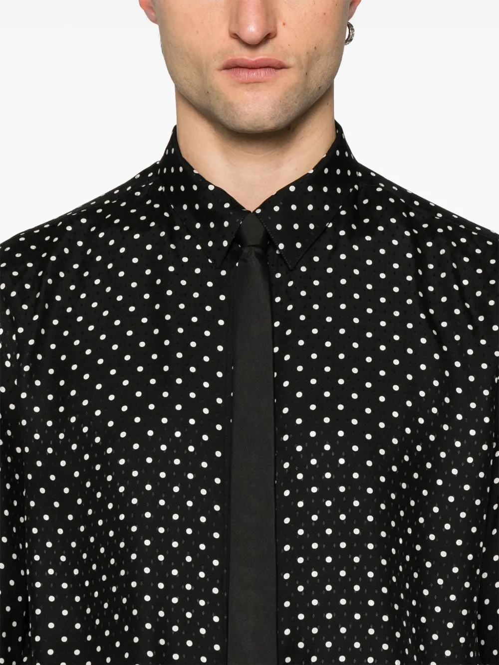 Saint Laurent Overhemd met stippen Zwart