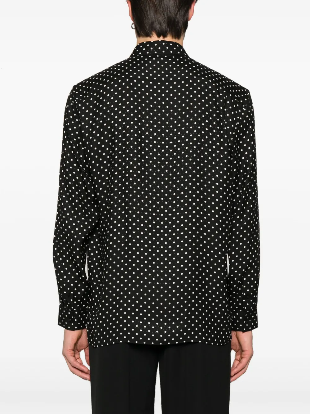 Saint Laurent Overhemd met stippen Zwart