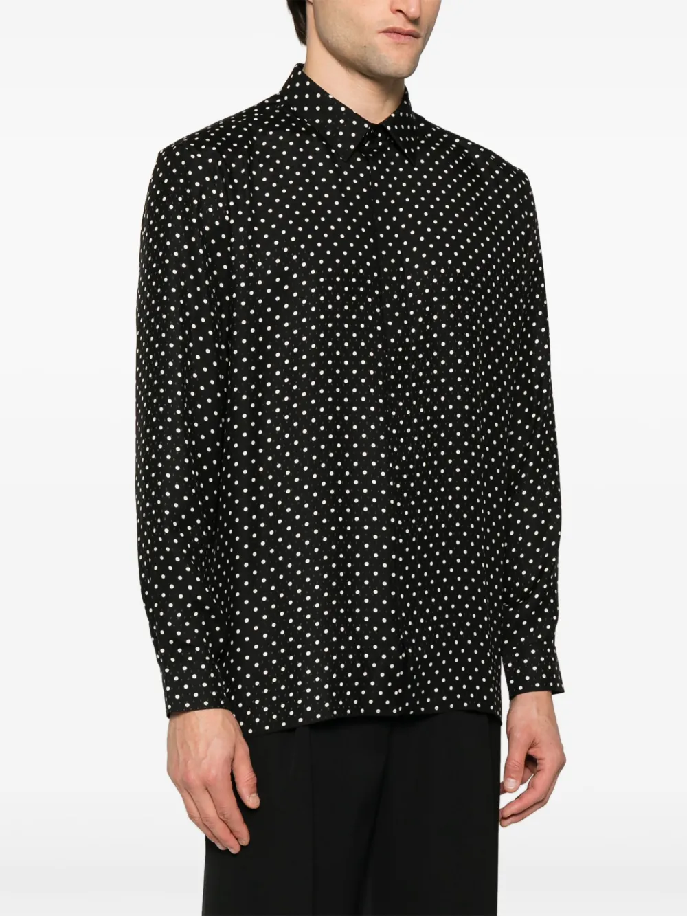 Saint Laurent Overhemd met stippen Zwart