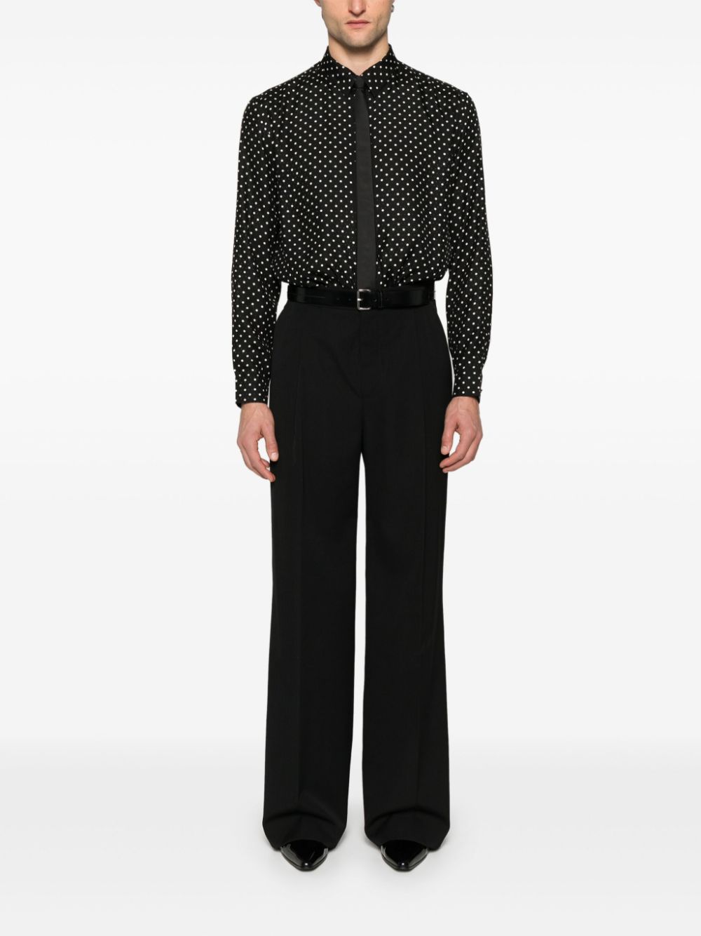 Saint Laurent polka-dot silk shirt - Black