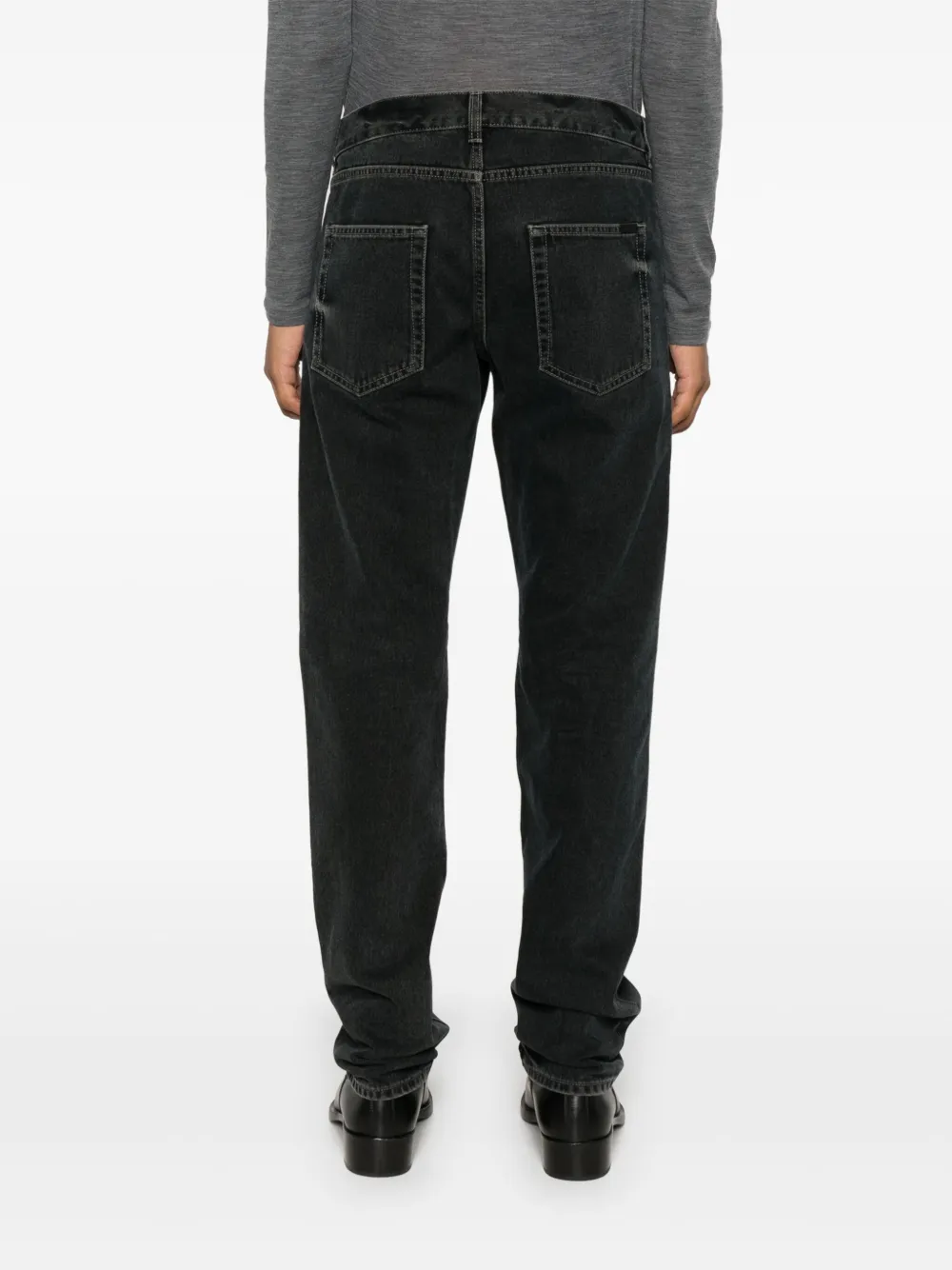 Saint Laurent Jeans met logoknoop Zwart