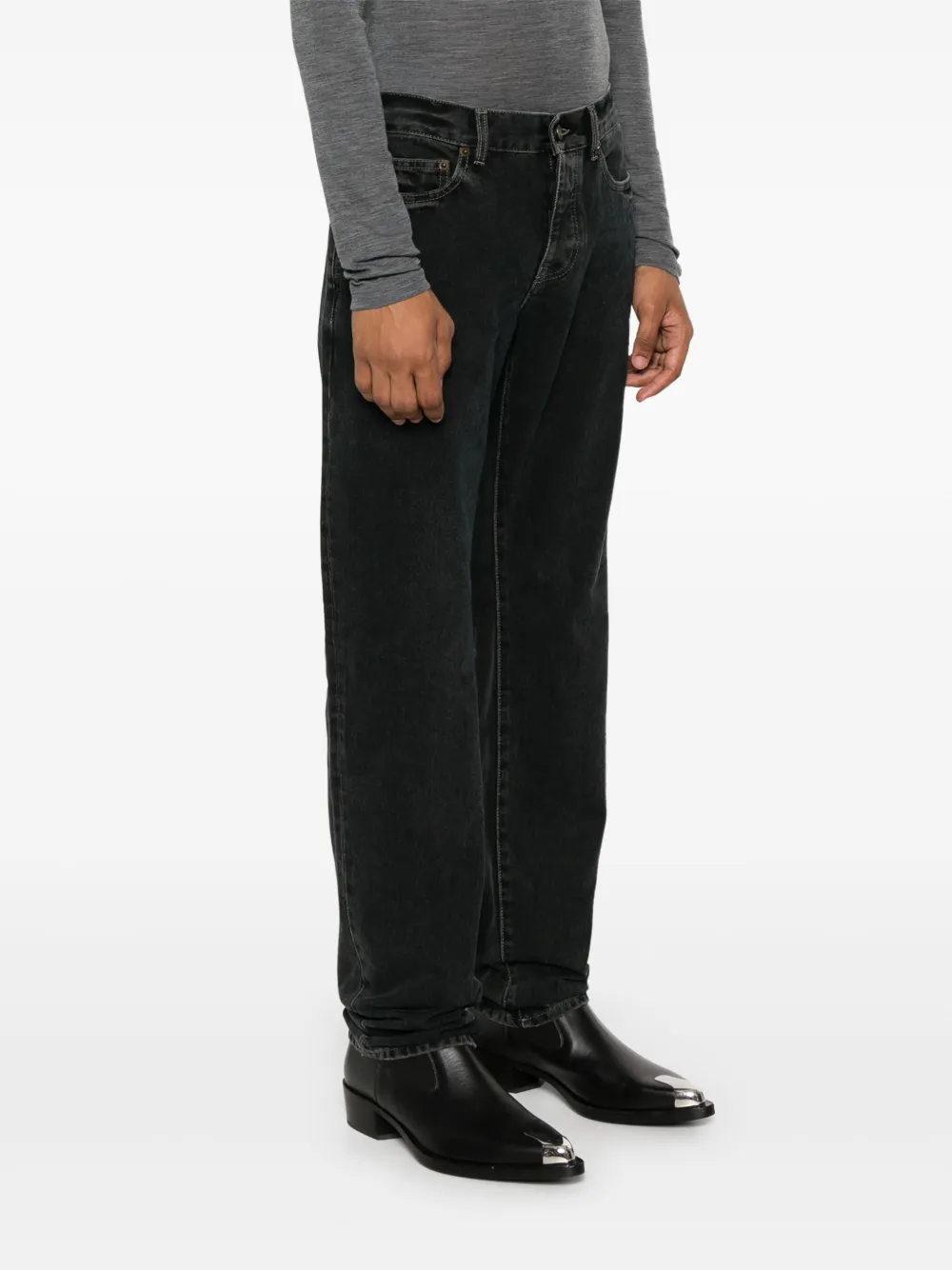 Saint Laurent Jeans met logoknoop Zwart