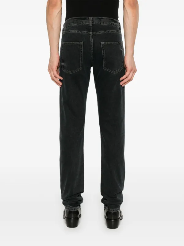 Saint Laurent Jeans Con Botones Del Logo Negro FARFETCH DO