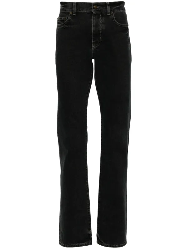 Saint Laurent logo-button Jeans | Black | FARFETCH