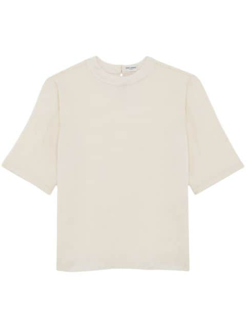 Saint Laurent round-neck silk T-shirt