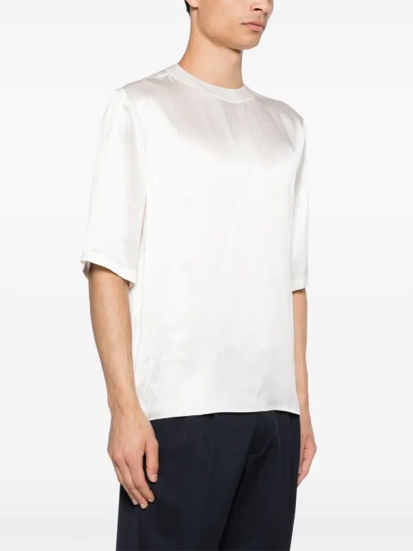 Tシャツ・カットソー Saint Laurent Saint Laurent Silk Shirt Saint Laurent Silk Satin T-shirt | Neutrals | FARFETCH