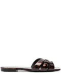 Saint Laurent Tribute tortoiseshell-effect slides - Brown