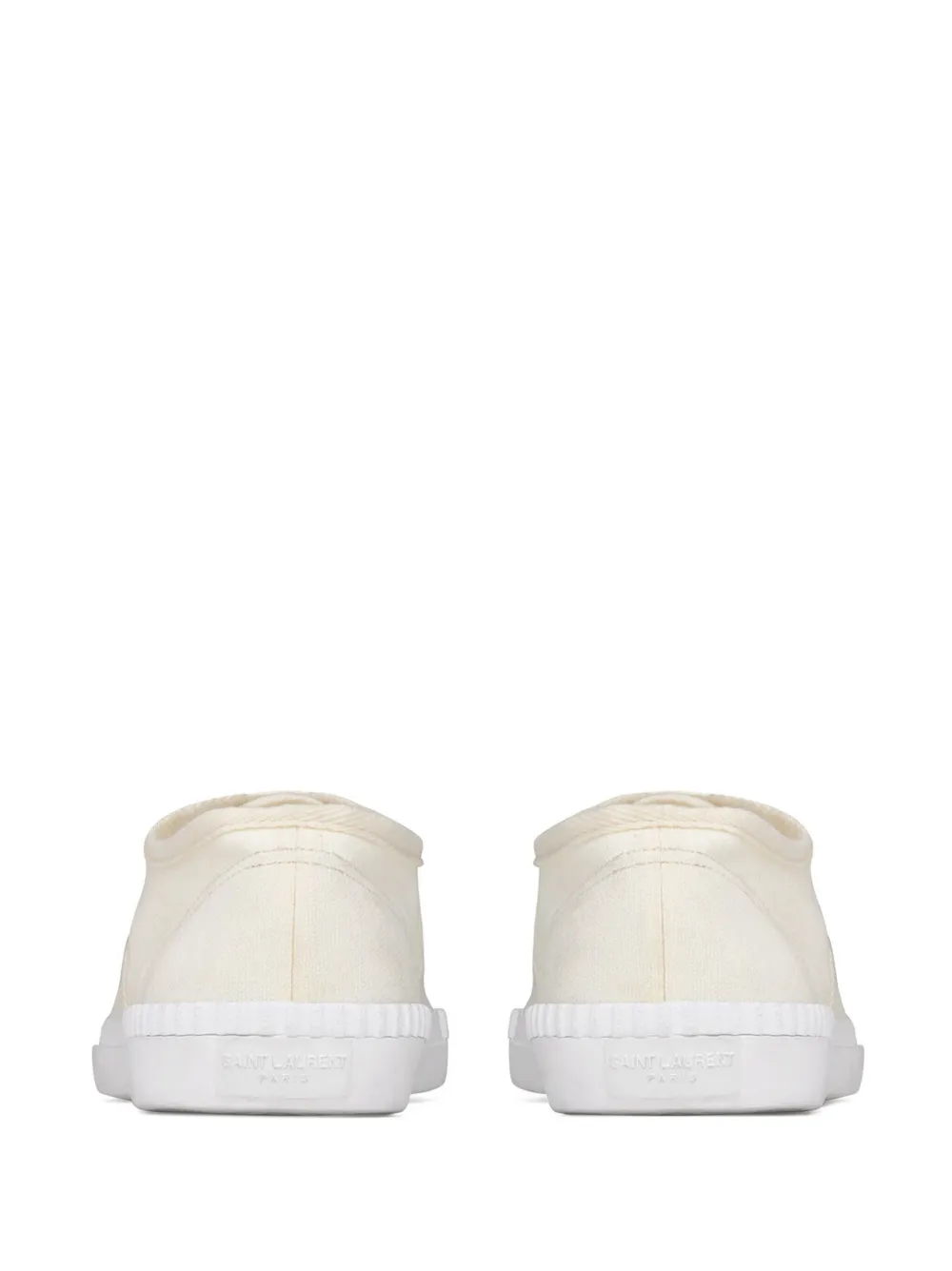 Shop Saint Laurent Canvas Low-top Sneakers In White