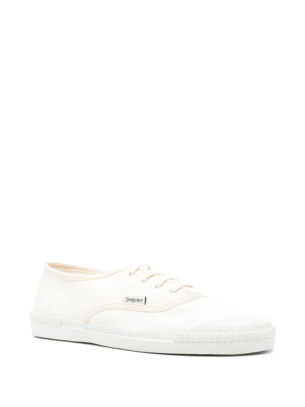 Saint Laurent lace-up canvas sneakers - White