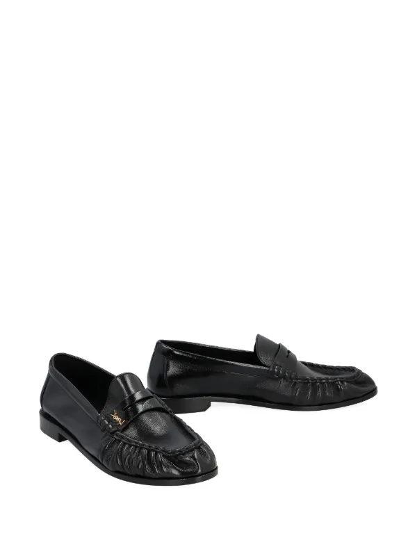 Saint Laurent レザーローファー | ブラック | FARFETCH JP