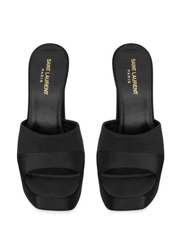 Saint Laurent Boogie 110mm Platform Satin Mules Black FARFETCH CA