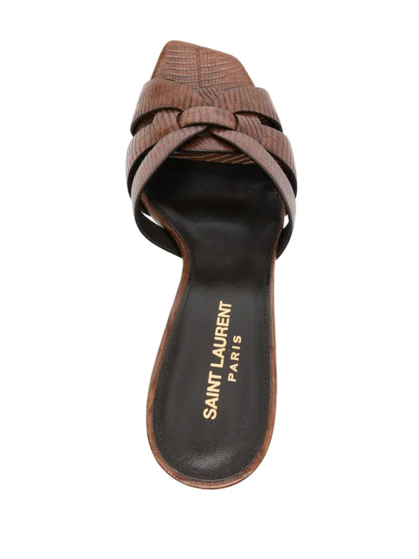 【Saint Laurent】 Leather Tribute Sandals Tribute 85 leather sandals in black - Saint Laurent | Mytheresa