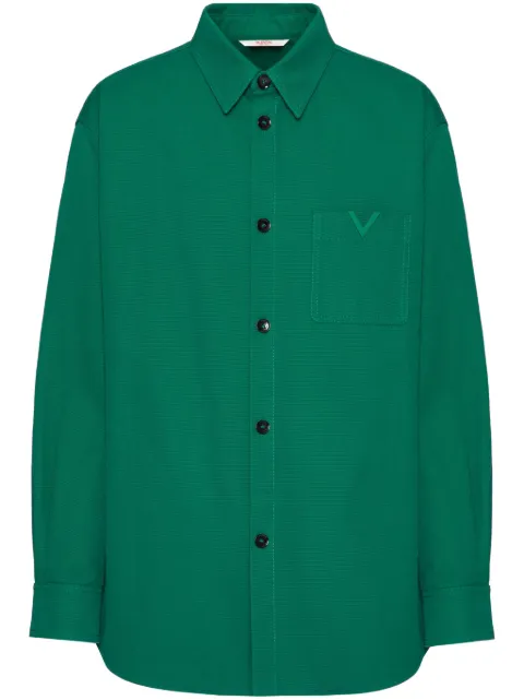 Valentino Garavani V-detail canvas shirt jacket