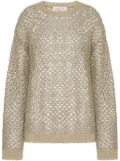 Valentino Garavani open-knit linen jumper - Neutrals