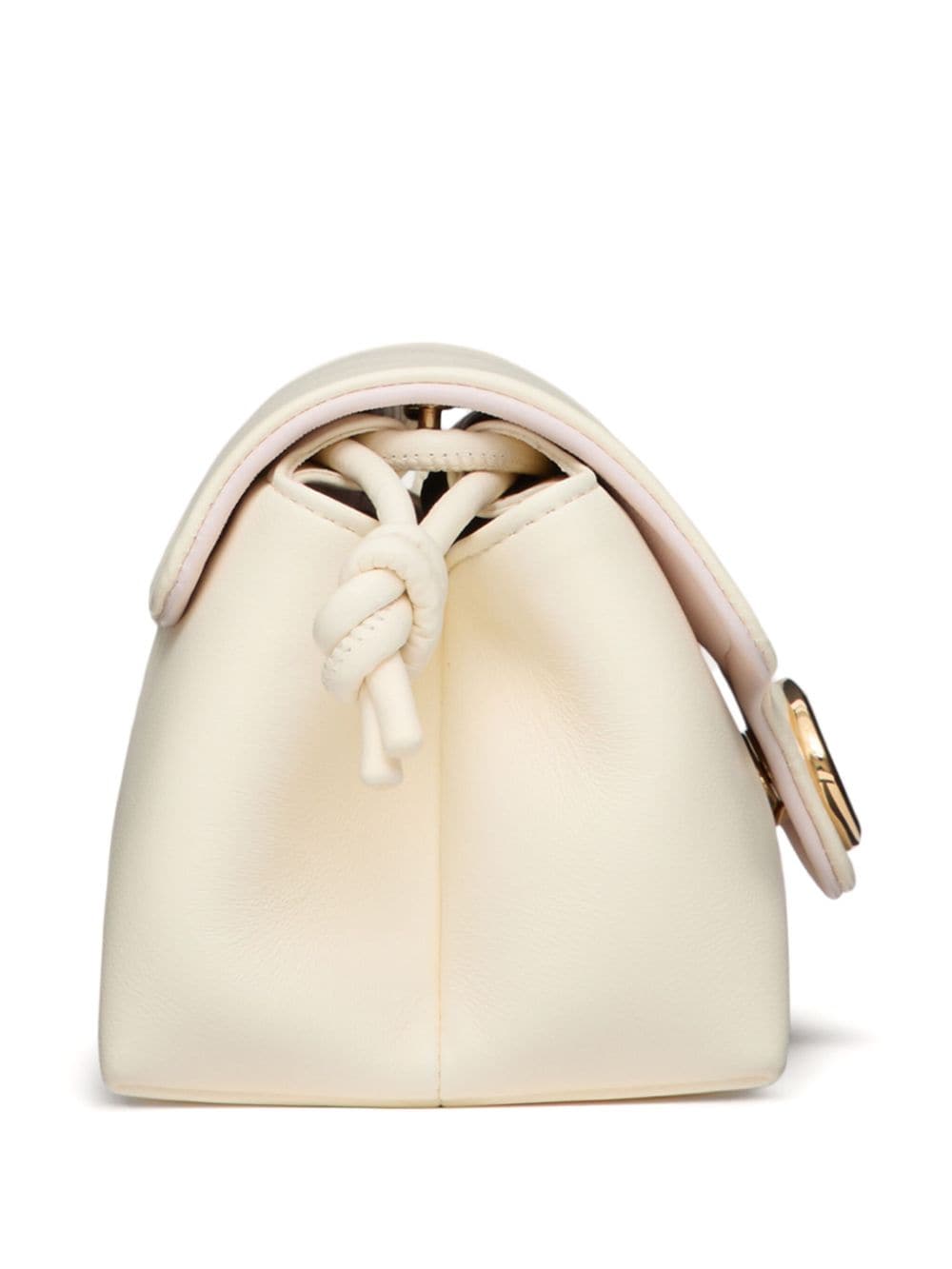 Shop Valentino Vlogo Leather Mini Bag In Weiss