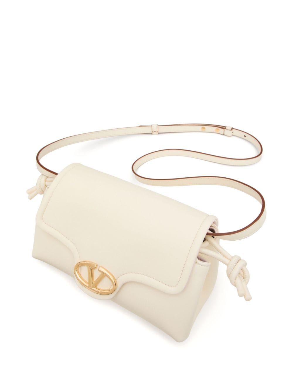 Shop Valentino Vlogo Leather Mini Bag In Weiss