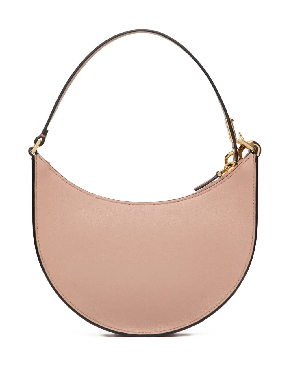 Valentino Garavani Vlogo Signature Calfskin Hobo Mini Bag With Jewel Logo Woman Rose Cannelle Uni In Pink