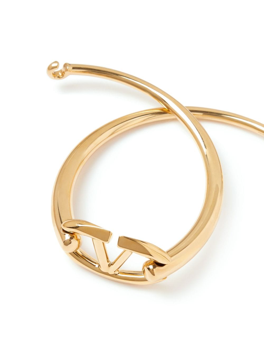 Shop Valentino Vlogo Signature Chocker Necklace In 金色