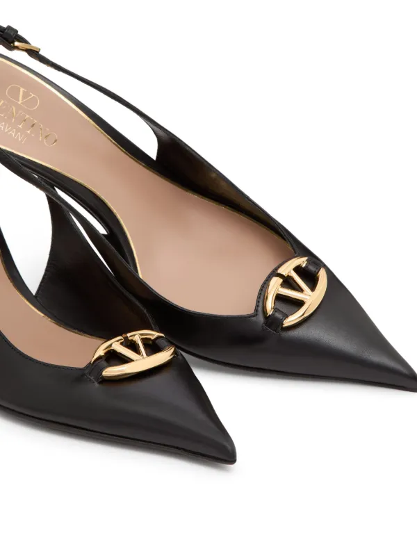 Valentino Garavani VLogo Signature Leather Slingback Pumps