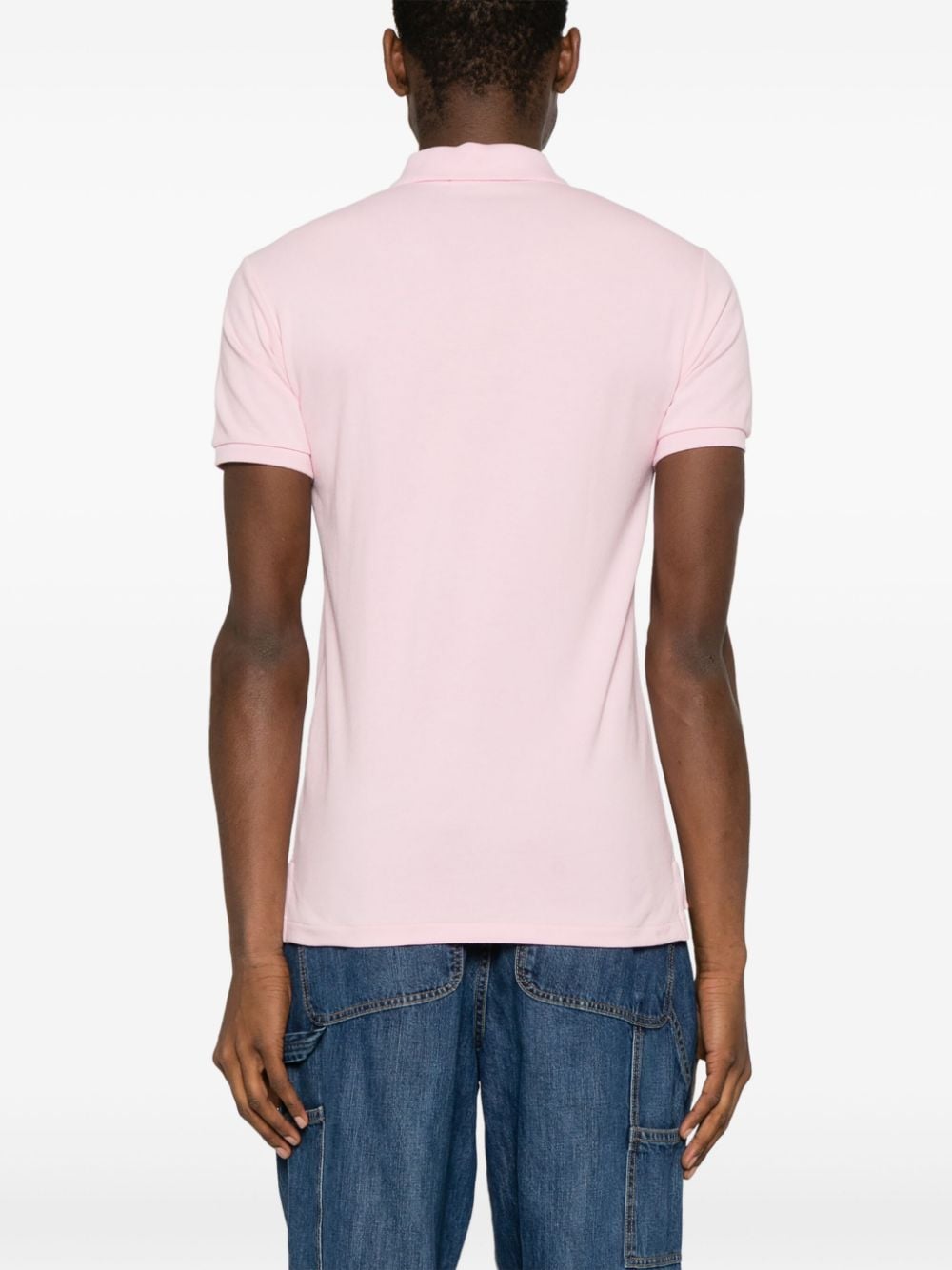 Shop Polo Ralph Lauren Embroidered-logo Piqué Polo Shirt In Pink