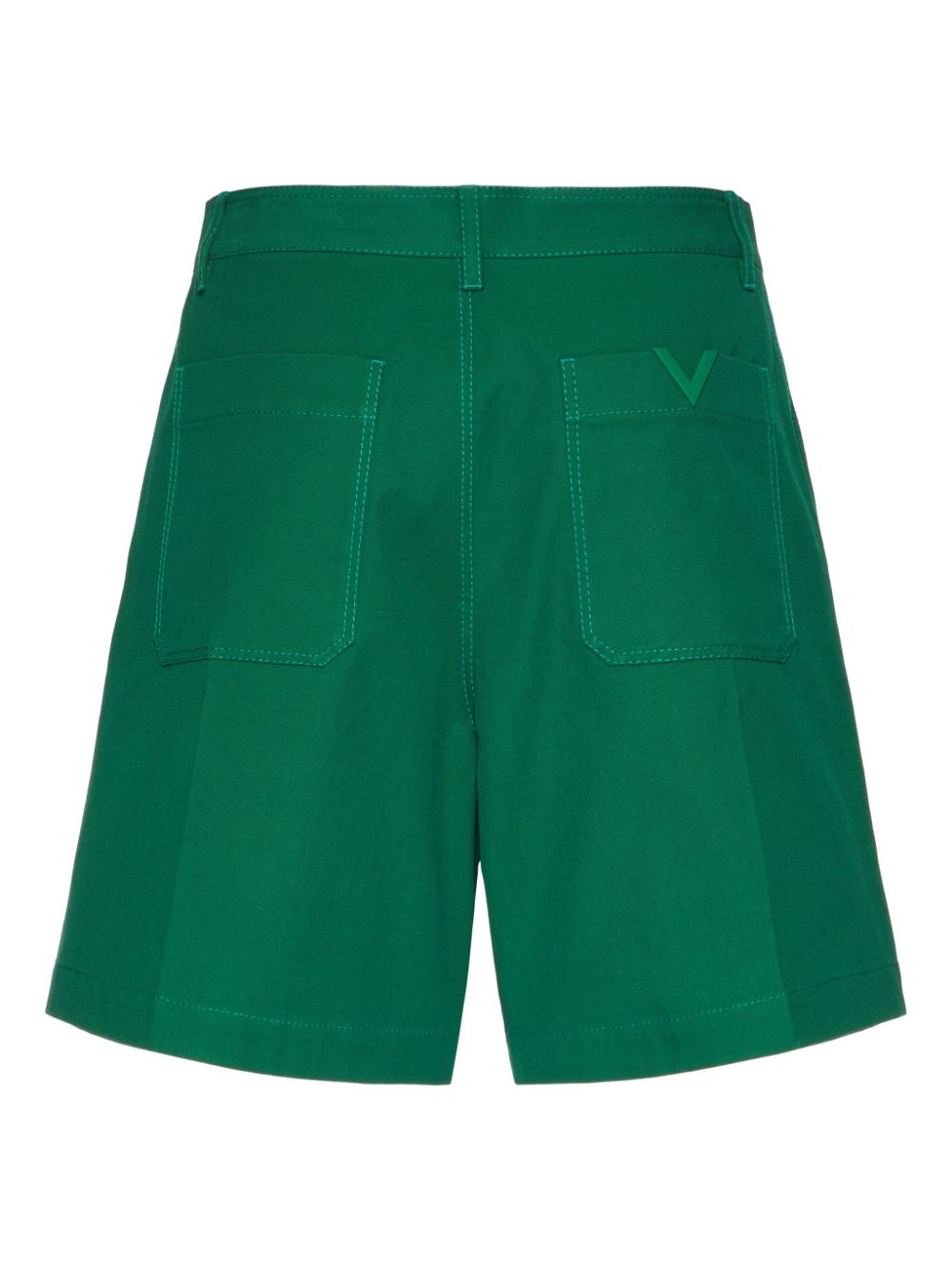 Valentino Garavani V-detail canvas bermuda shorts - Green