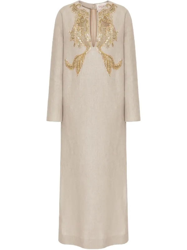 ワンピース Valentino Garavani Ivory Wool Blend Dress 22524023_58223549_600.jpg