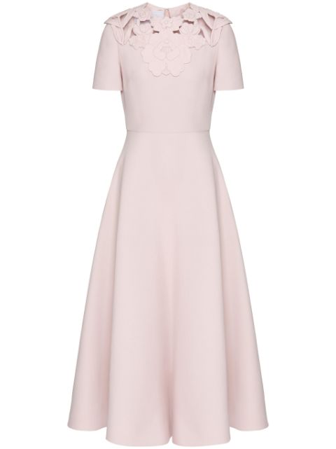 Valentino Garavani floral-appliqué cut-out midi dress