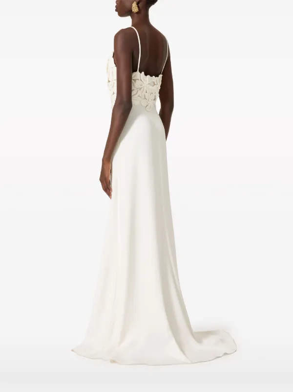 Valentino Garavani floral-appliqué Long Dress | White