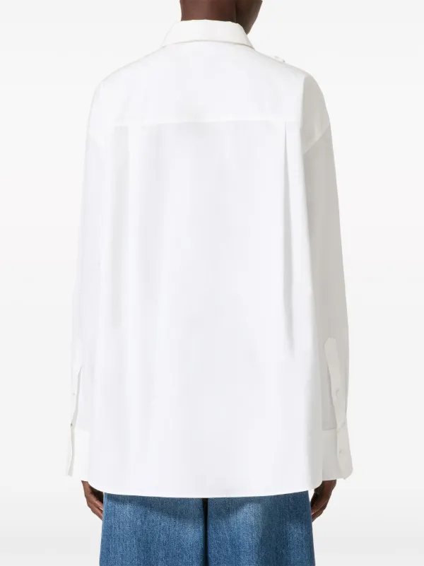 Valentino Garavani Floral cut-out Cotton Shirt | White