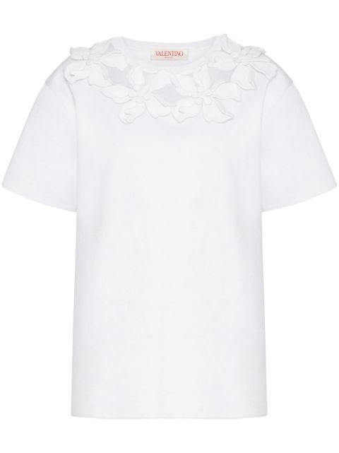 Valentino Garavani floral-appliqué cotton T-shirt