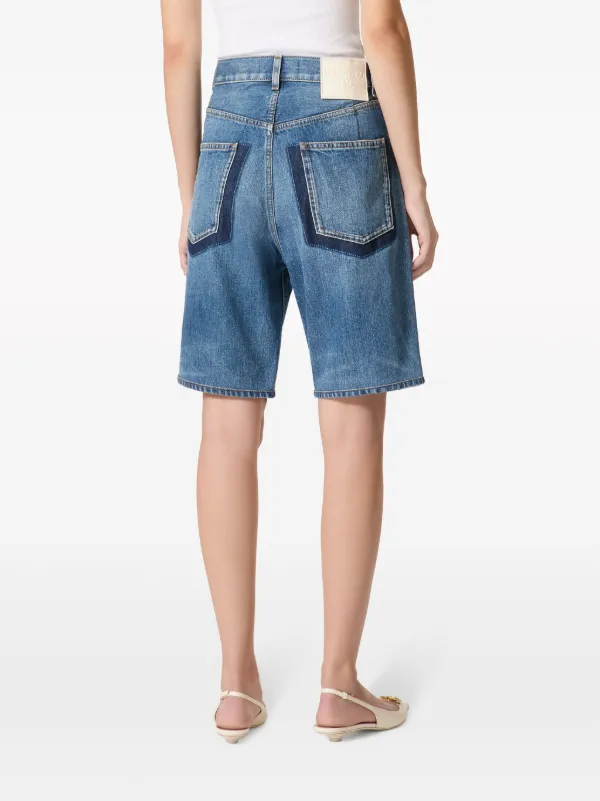 Valentino Garavani high-waisted Denim Shorts | Blue | FARFETCH