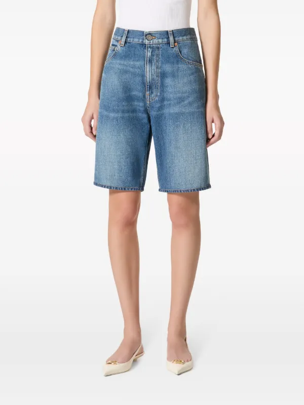 Valentino Garavani high-waisted Denim Shorts | Blue