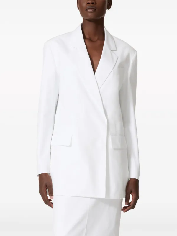 ジャケット Valentino Garavani White Cotton Blazer Valentino Garavani Compact Poplin Blazer | White | FARFETCH
