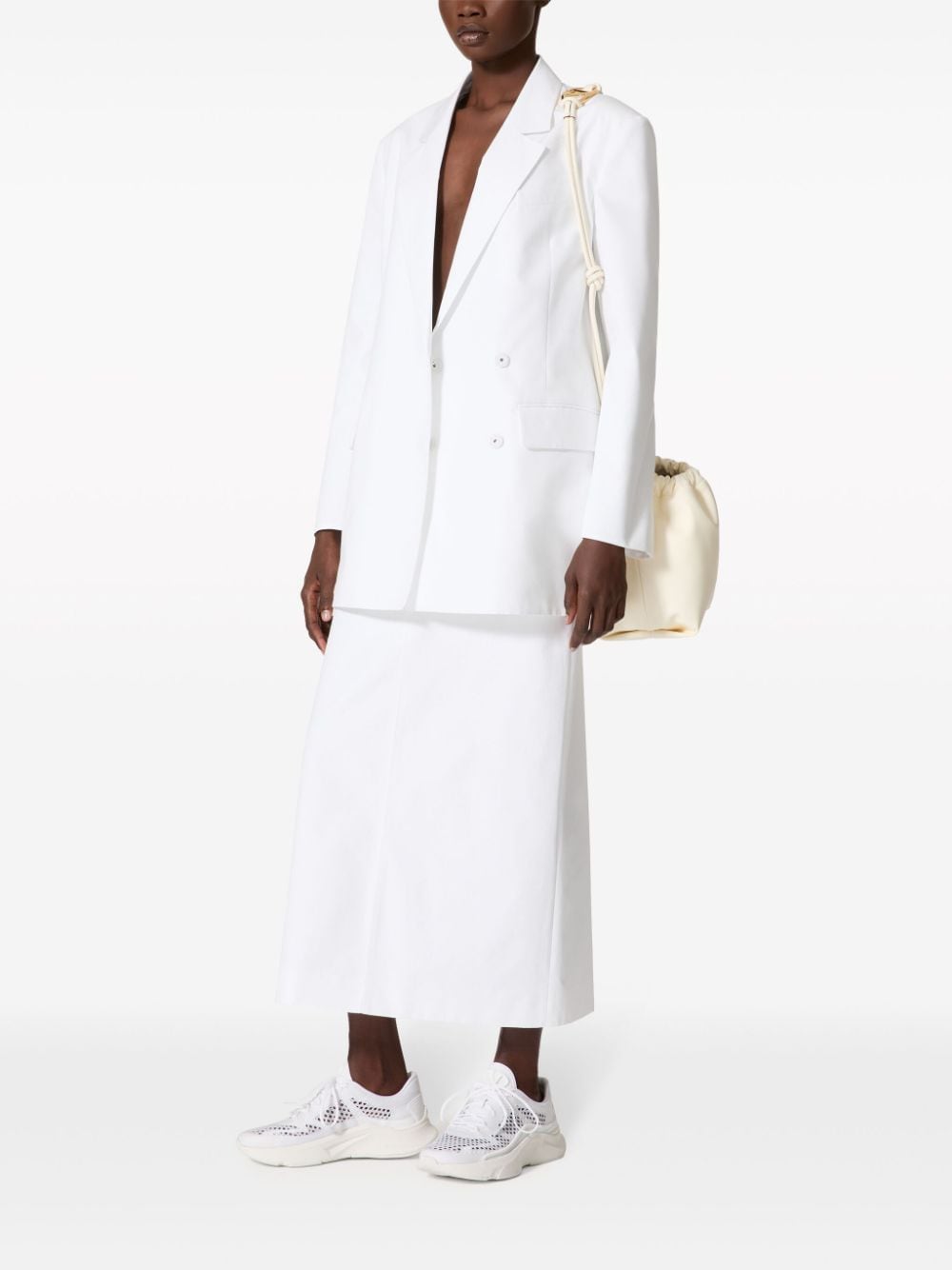 Shop Valentino Compact Poplin Blazer In White