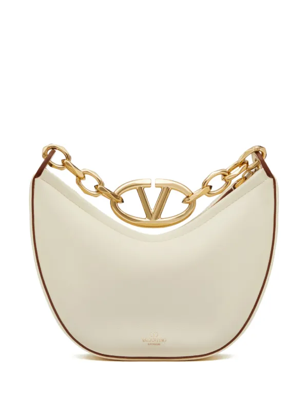 ショルダーバッグ・ポシェット Valentino Garavani Vlogo Moon Bag VLogo Moon Small leather shoulder bag in black - Valentino