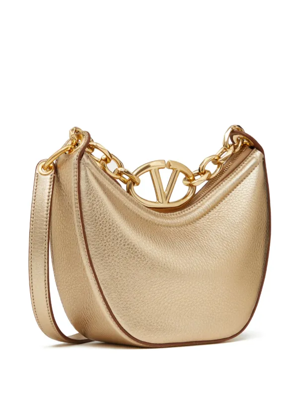 Valentino Garavani mini VLogo Moon shoulder bag women Nappa Leather CALFSKIN One Size Gold