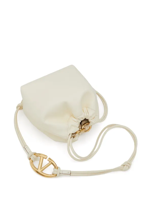 Valentino Garavani Mini VLogo Pouf Bucket Bag | White